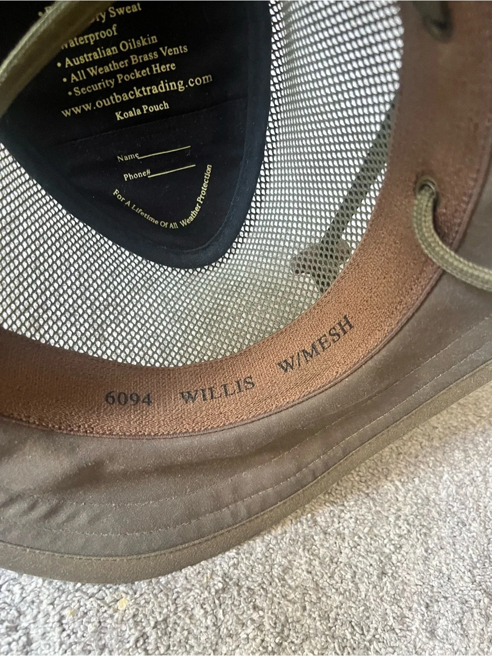Outback Trading Company #6094 Willis Mesh Mens M Hat Original Outback Oilskin